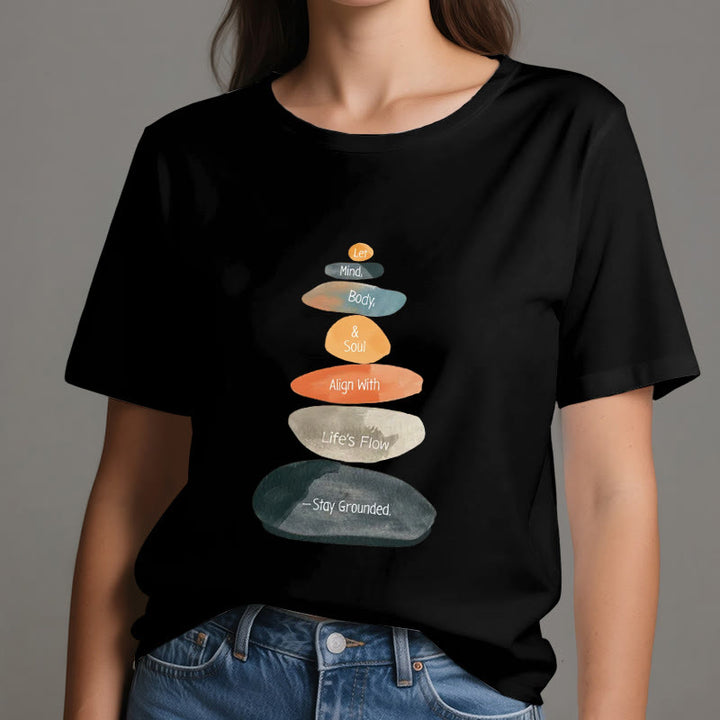 T-shirt spirituel léger en coton Olivenorma « Stay Grounded » - image 6