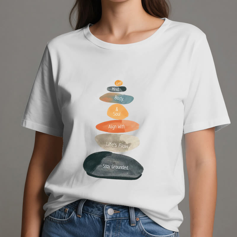 T-shirt spirituel léger en coton Olivenorma « Stay Grounded » - image 1