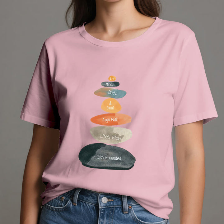 T-shirt spirituel léger en coton Olivenorma « Stay Grounded » - image 14