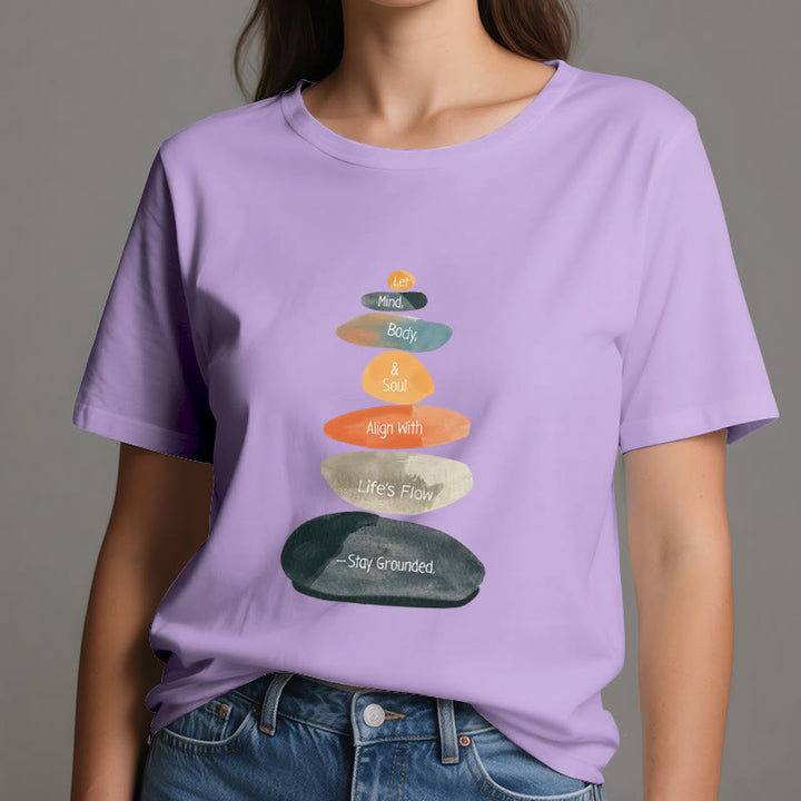 T-shirt spirituel léger en coton Olivenorma « Stay Grounded » - image 16