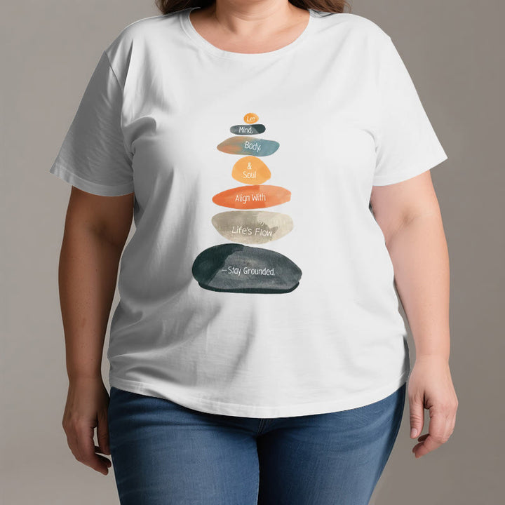 T-shirt spirituel léger en coton Olivenorma « Stay Grounded » - image 2
