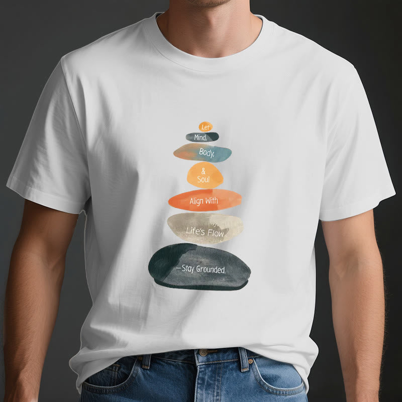 T-shirt spirituel léger en coton Olivenorma « Stay Grounded » - image 3