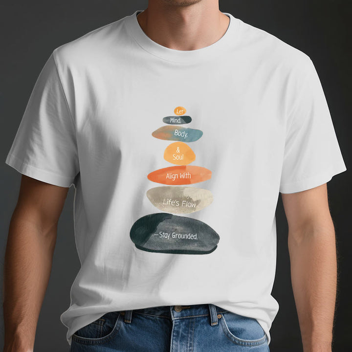 T-shirt spirituel léger en coton Olivenorma « Stay Grounded » - image 3