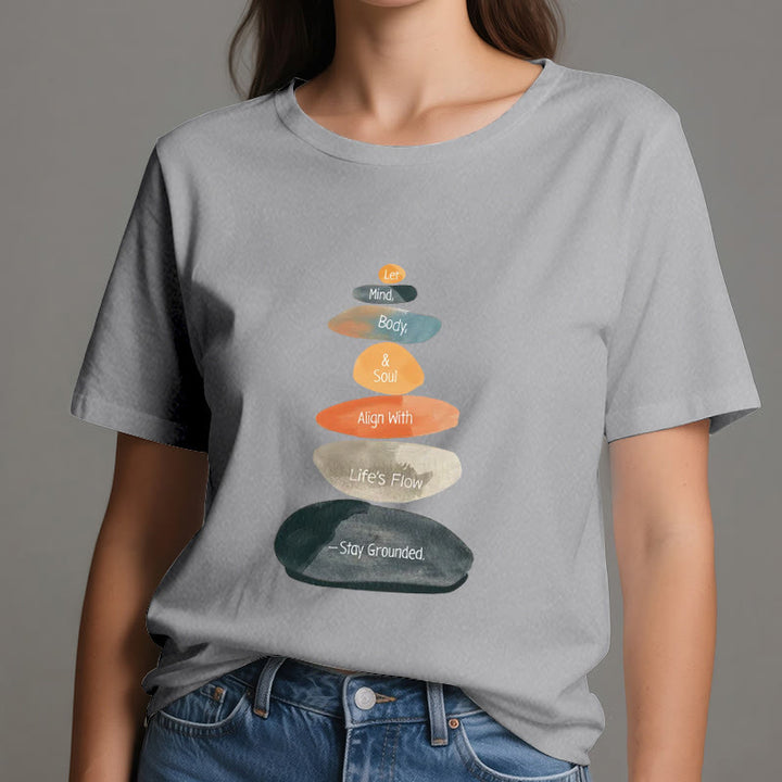 T-shirt spirituel léger en coton Olivenorma « Stay Grounded » - image 8