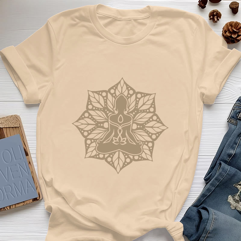 T-shirt de méditation et de yoga floral Olivenorma Medala - Jaune - 2XL - image 10