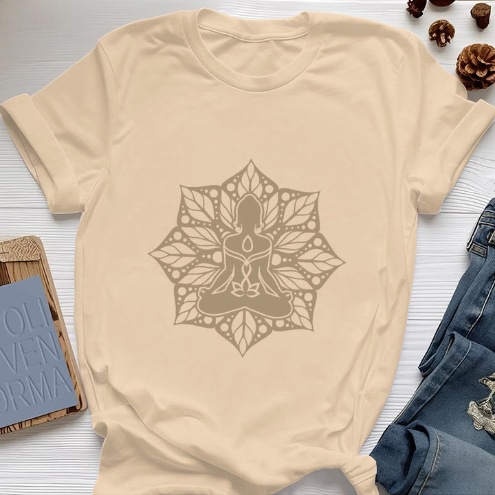 T-shirt de méditation et de yoga floral Olivenorma Medala - Jaune - 2XL - image 9