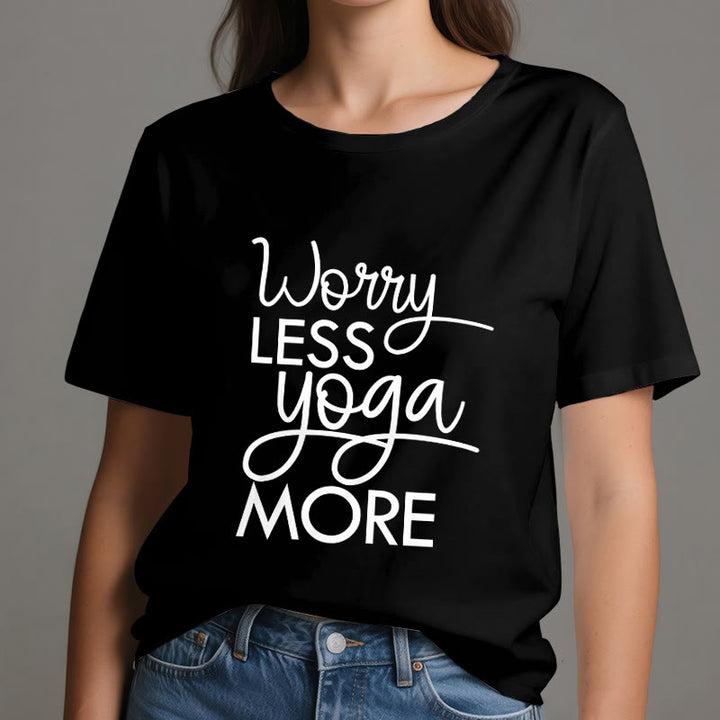 T-shirt Olivenorma « MOINS DE SOUCI, PLUS DE YOGA » pour les amateurs de yoga et de méditation - image 9