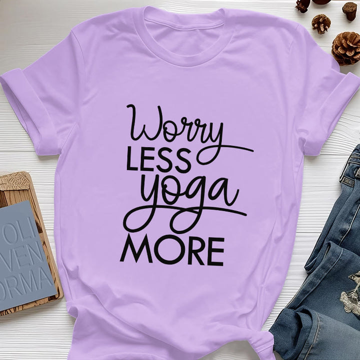 T-shirt Olivenorma « MOINS DE SOUCI, PLUS DE YOGA » pour les amateurs de yoga et de méditation - Violet - 2XL - image 15