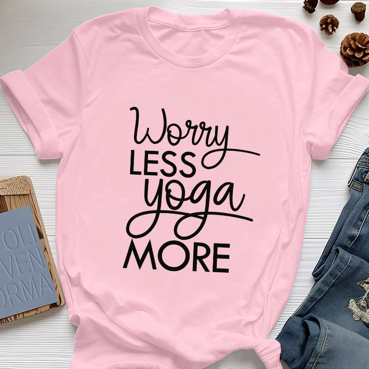 T-shirt Olivenorma « MOINS DE SOUCI, PLUS DE YOGA » pour les amateurs de yoga et de méditation - Rose - 2XL - image 14