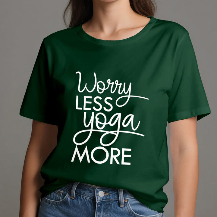 T-shirt Olivenorma « MOINS DE SOUCI, PLUS DE YOGA » pour les amateurs de yoga et de méditation - image 20