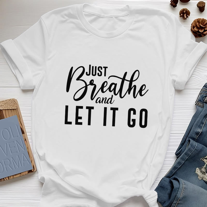 T-shirt spirituel Olivenorma « RESPIREZ ET LAISSER ALLER » - Blanc - 2XL - image 5