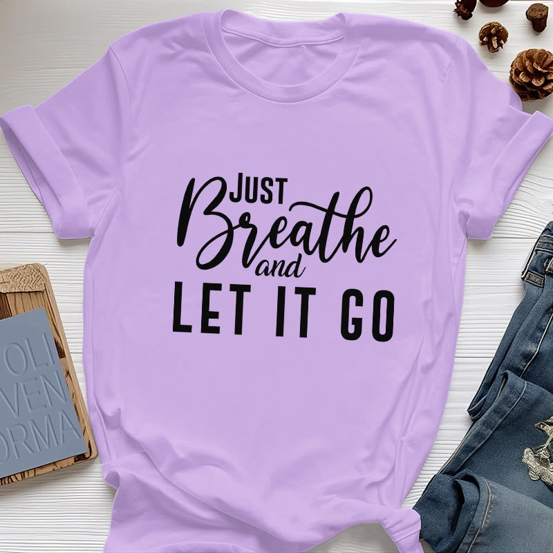 T-shirt spirituel Olivenorma « RESPIREZ ET LAISSER ALLER » - Violet - 2XL - image 16
