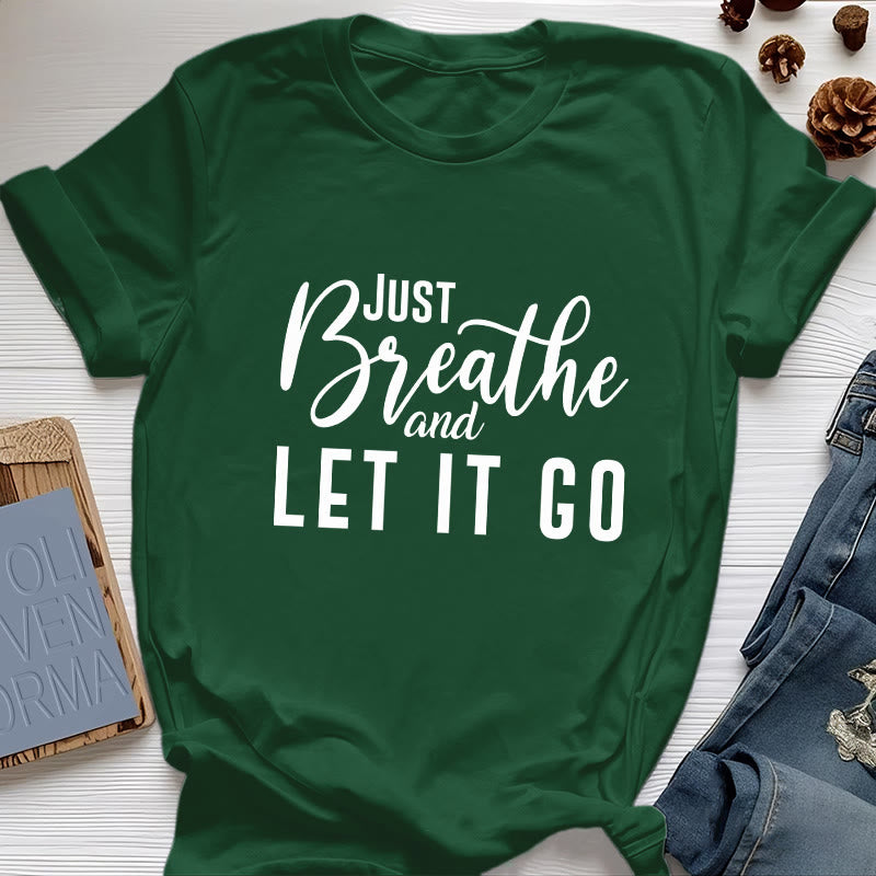 T-shirt spirituel Olivenorma « RESPIREZ ET LAISSER ALLER » - Vert foncé - 2XL - image 20