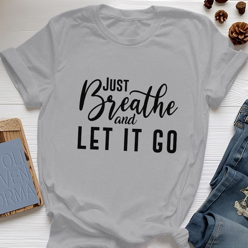 T-shirt spirituel Olivenorma « RESPIREZ ET LAISSER ALLER » - Gris - 2XL - image 9