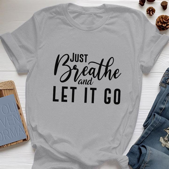 T-shirt spirituel Olivenorma « RESPIREZ ET LAISSER ALLER » - Gris - 2XL - image 9