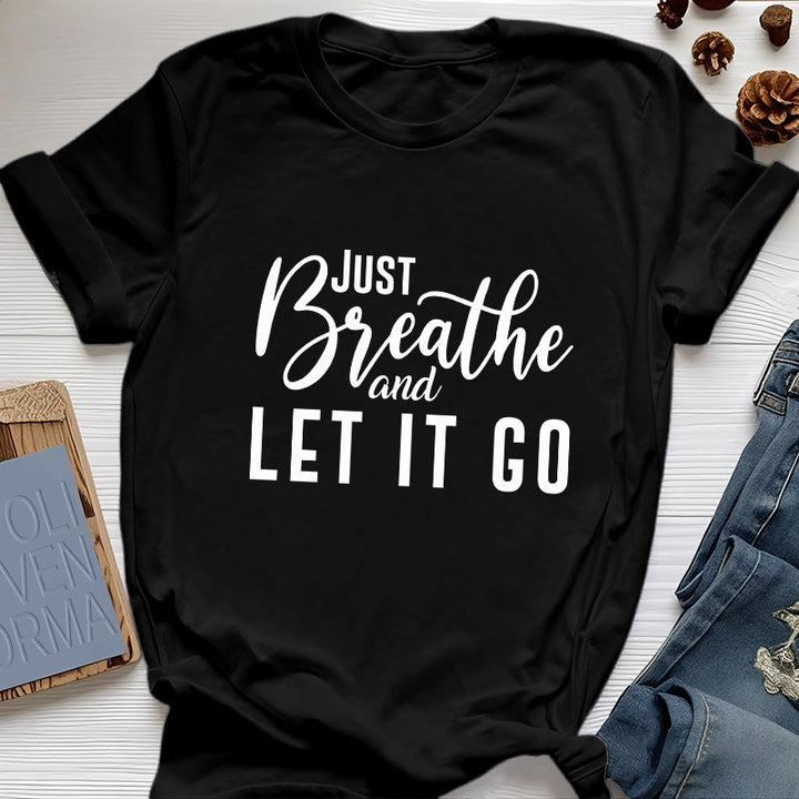 T-shirt spirituel Olivenorma « RESPIREZ ET LAISSER ALLER » - Noir - 2XL - image 7