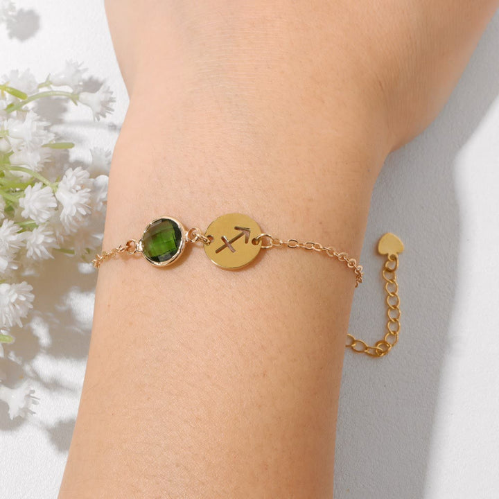 Bracelet ajustable Olivenorma avec 12 constellations et pierres de naissance - image 2