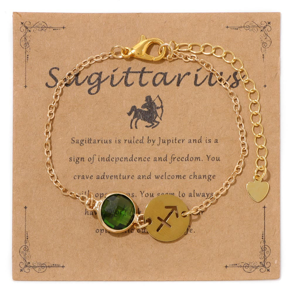 Bracelet ajustable Olivenorma avec 12 constellations et pierres de naissance - image 3