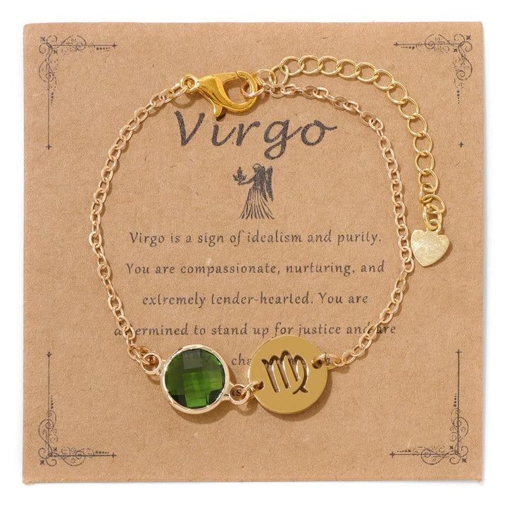 Bracelet ajustable Olivenorma avec 12 constellations et pierres de naissance - Vierge - image 13