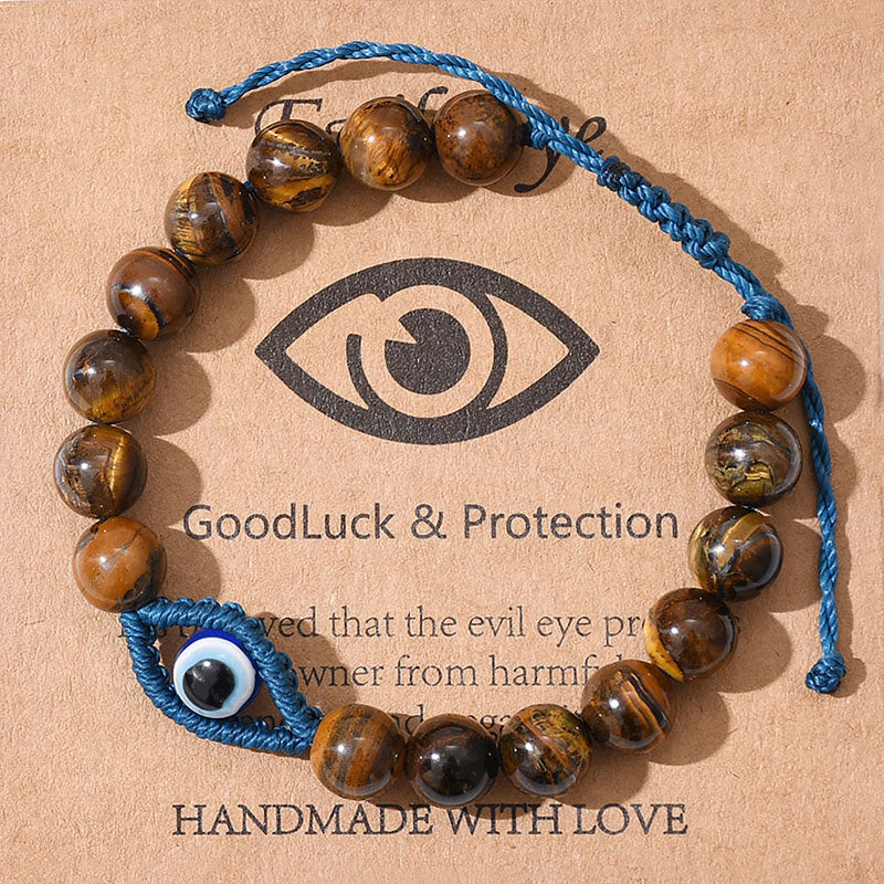 Bracelet tressé en cristal Olivenorma contre le mauvais œil, porte-bonheur et protection - Œil de tigre - image 10