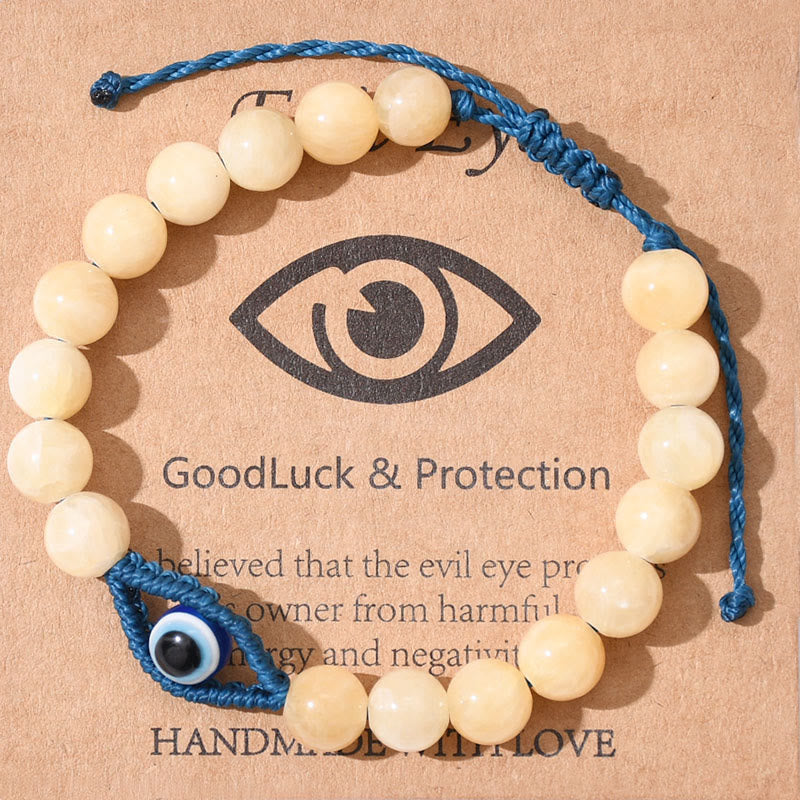 Bracelet tressé en cristal Olivenorma contre le mauvais œil, porte-bonheur et protection - Cristal de sélénite orange - image 4