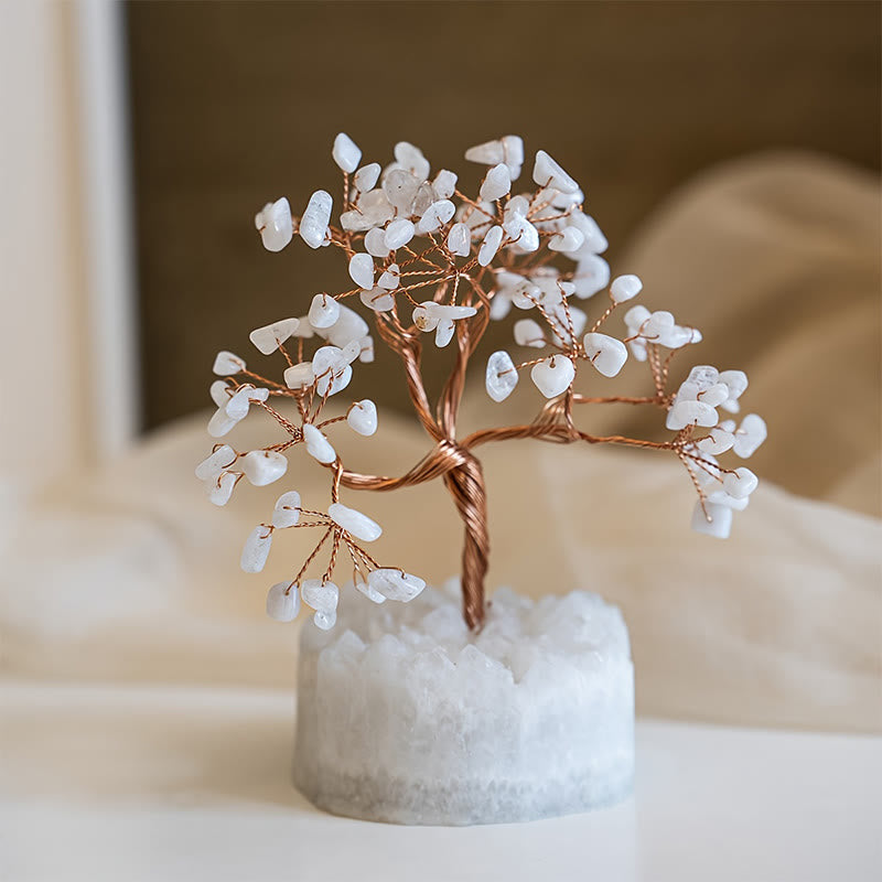 Arbre Feng Shui en cristal de calcédoine blanche naturelle Olivenorma - image 2