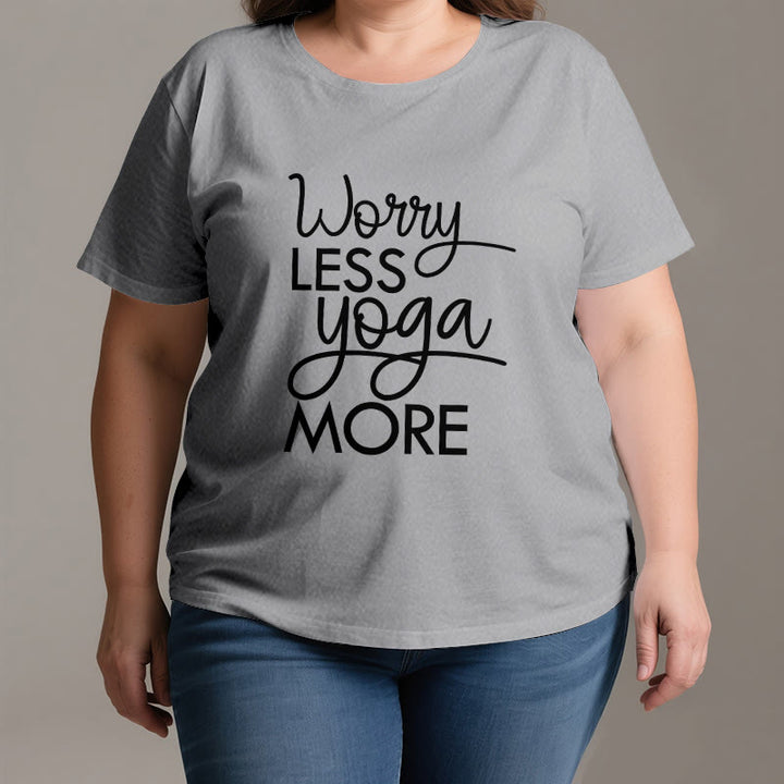 T-shirt Olivenorma « MOINS DE SOUCI, PLUS DE YOGA » pour les amateurs de yoga et de méditation - image 2