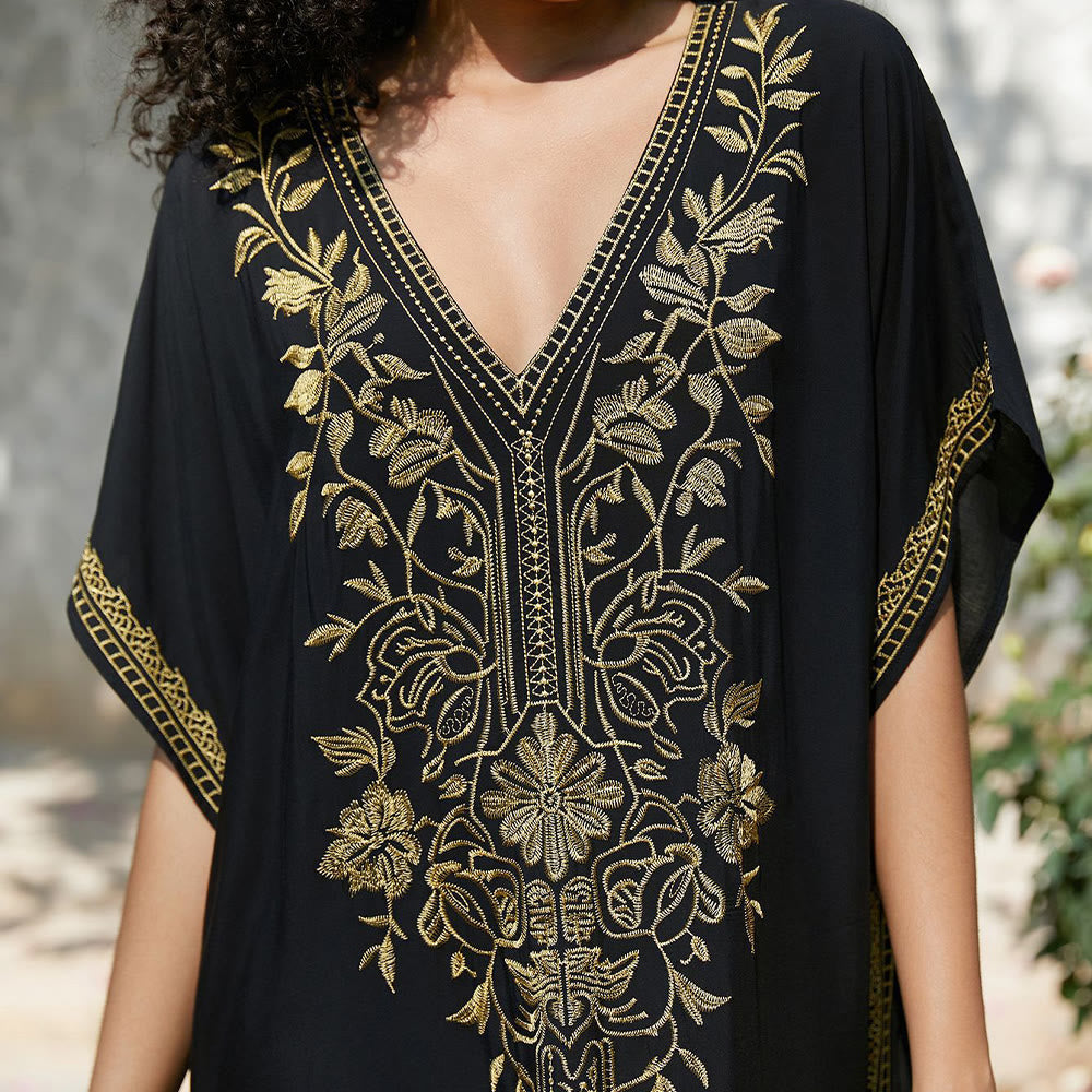 Robe caftan de vacances brodée et chemisier de plage Olivenorma