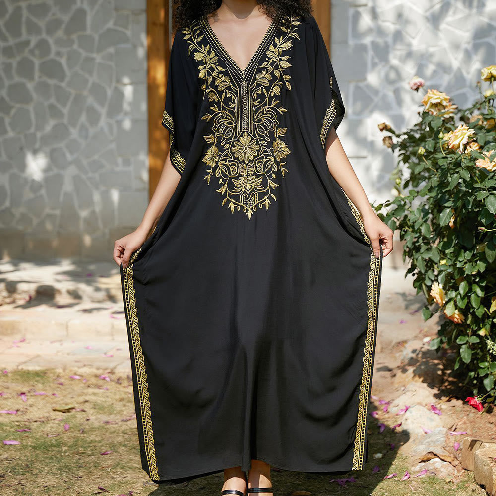 Robe caftan de vacances brodée et chemisier de plage Olivenorma