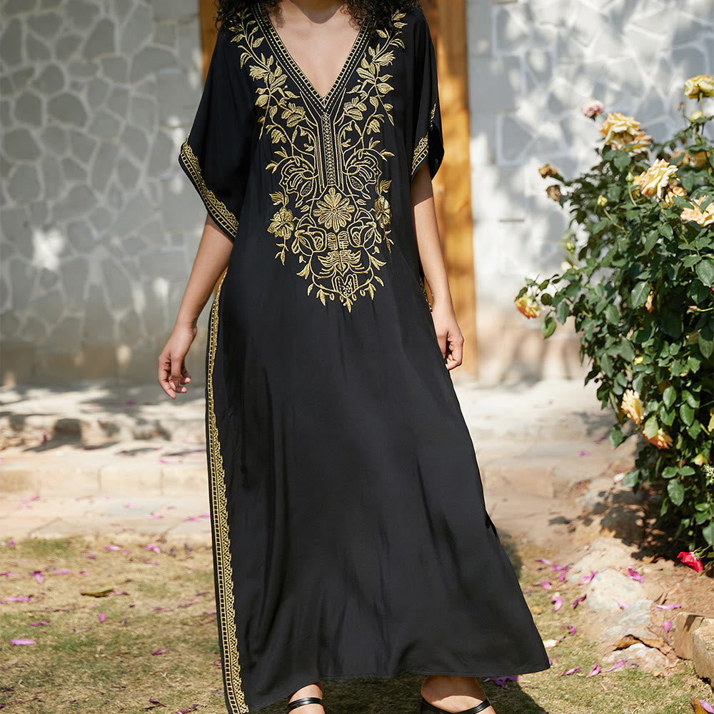 Robe caftan de vacances brodée et chemisier de plage Olivenorma