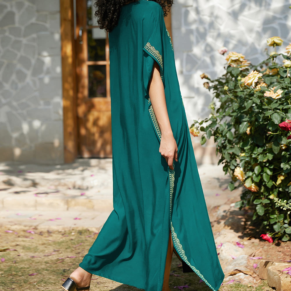Robe caftan de vacances brodée et chemisier de plage Olivenorma