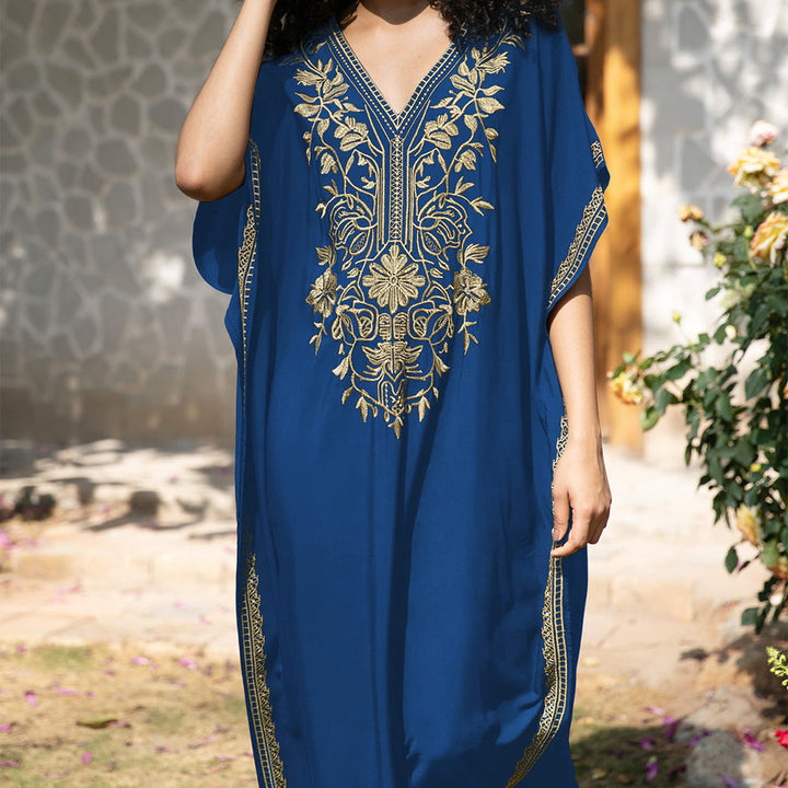 Robe caftan de vacances brodée et chemisier de plage Olivenorma