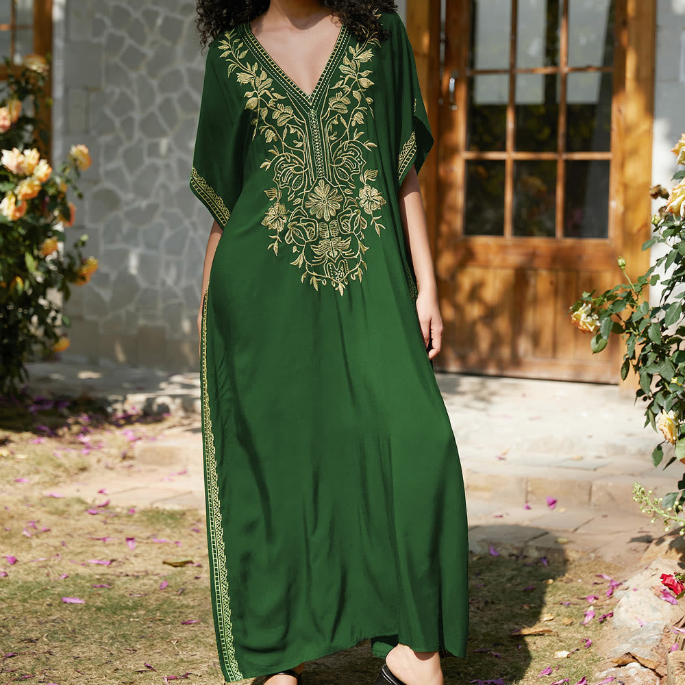 Robe caftan de vacances brodée et chemisier de plage Olivenorma
