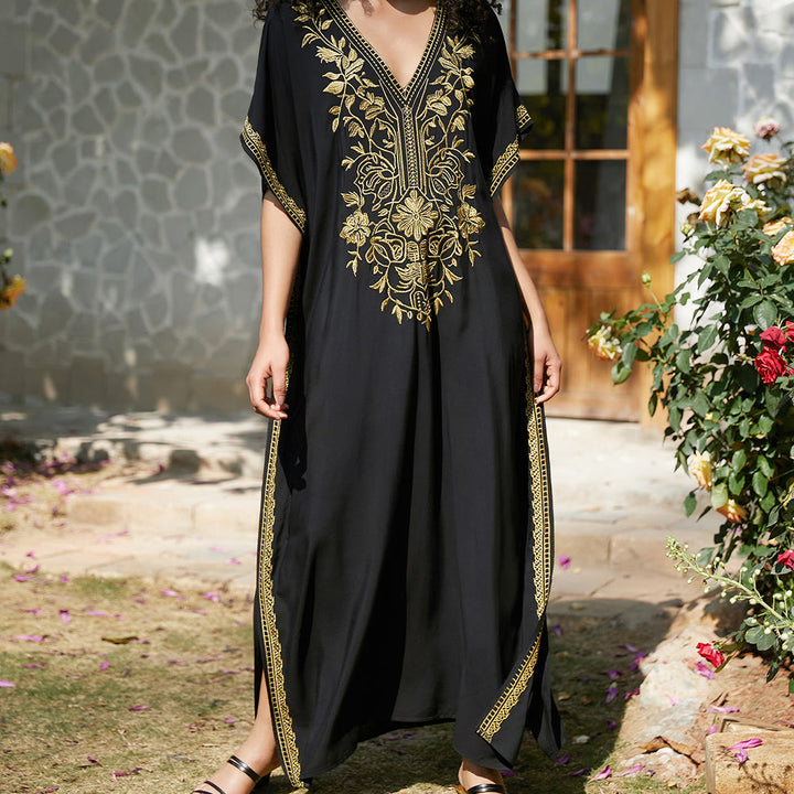 Robe caftan de vacances brodée et chemisier de plage Olivenorma - image 4