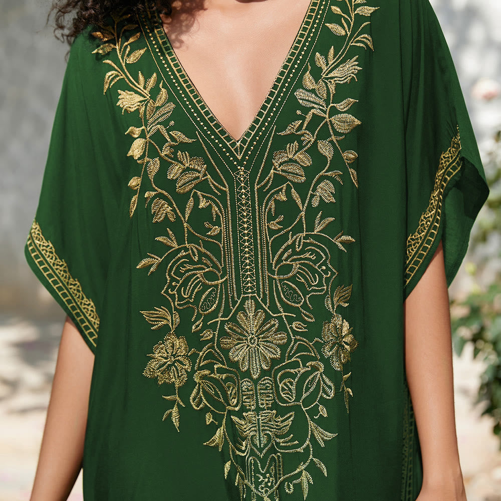 Robe caftan de vacances brodée et chemisier de plage Olivenorma