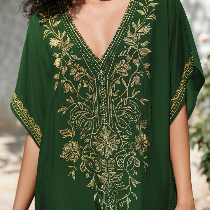 Robe caftan de vacances brodée et chemisier de plage Olivenorma