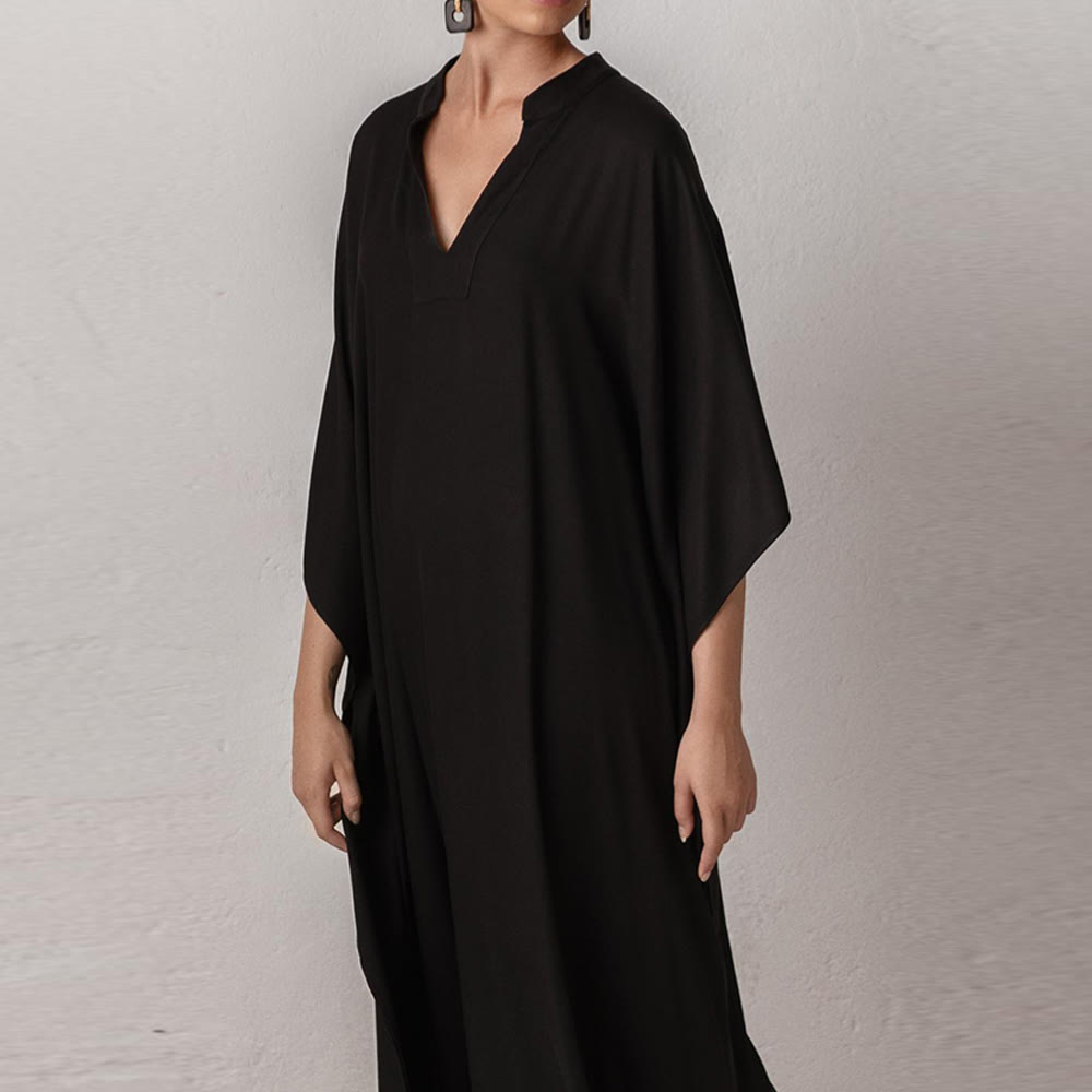 Robe caftan de plage Olivenorma en polyester soyeux