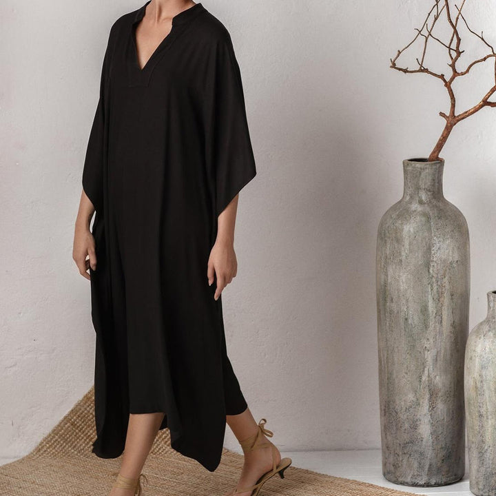 Robe caftan de plage Olivenorma en polyester soyeux