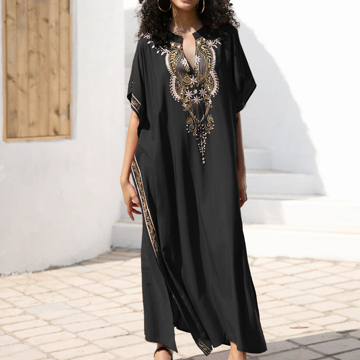 Robe caftan brodée vintage et chemisier de plage Olivenorma - image 11
