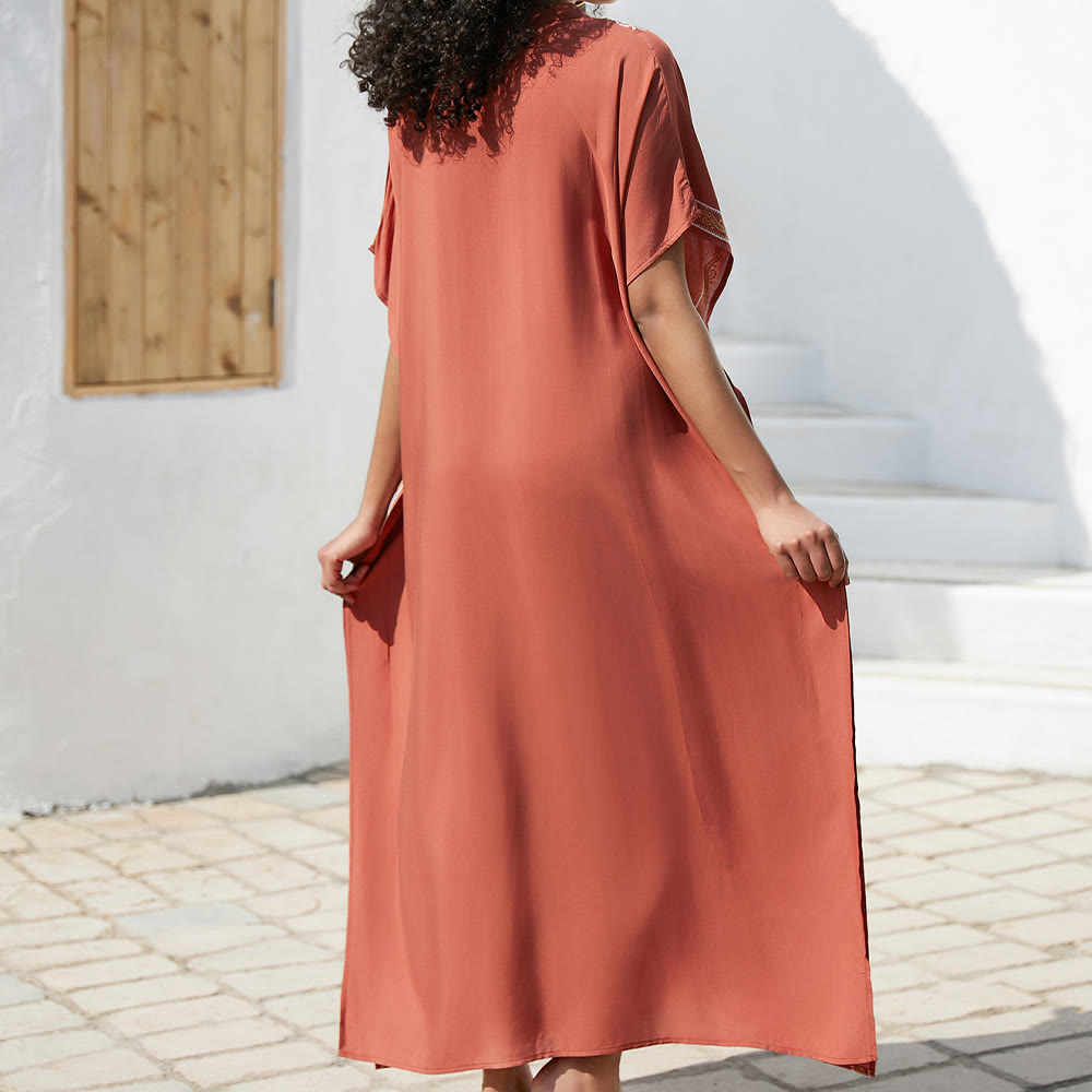 Robe caftan brodée vintage et chemisier de plage Olivenorma - image 9