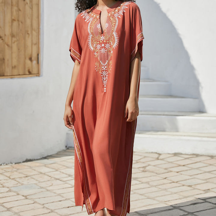 Robe caftan brodée vintage et chemisier de plage Olivenorma - image 7