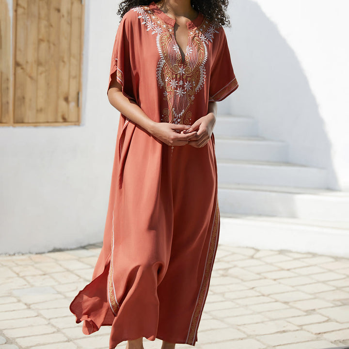 Robe caftan brodée vintage et chemisier de plage Olivenorma - image 3