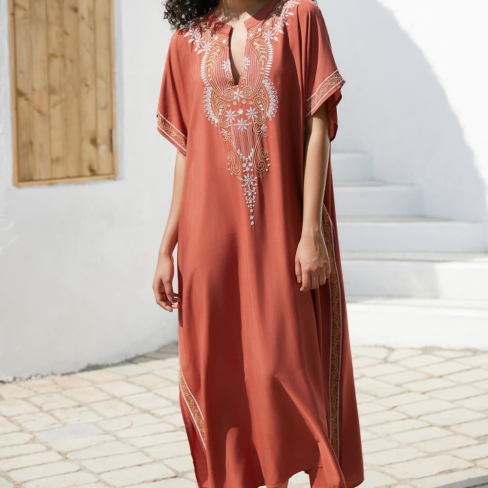 Robe caftan brodée vintage et chemisier de plage Olivenorma - image 6