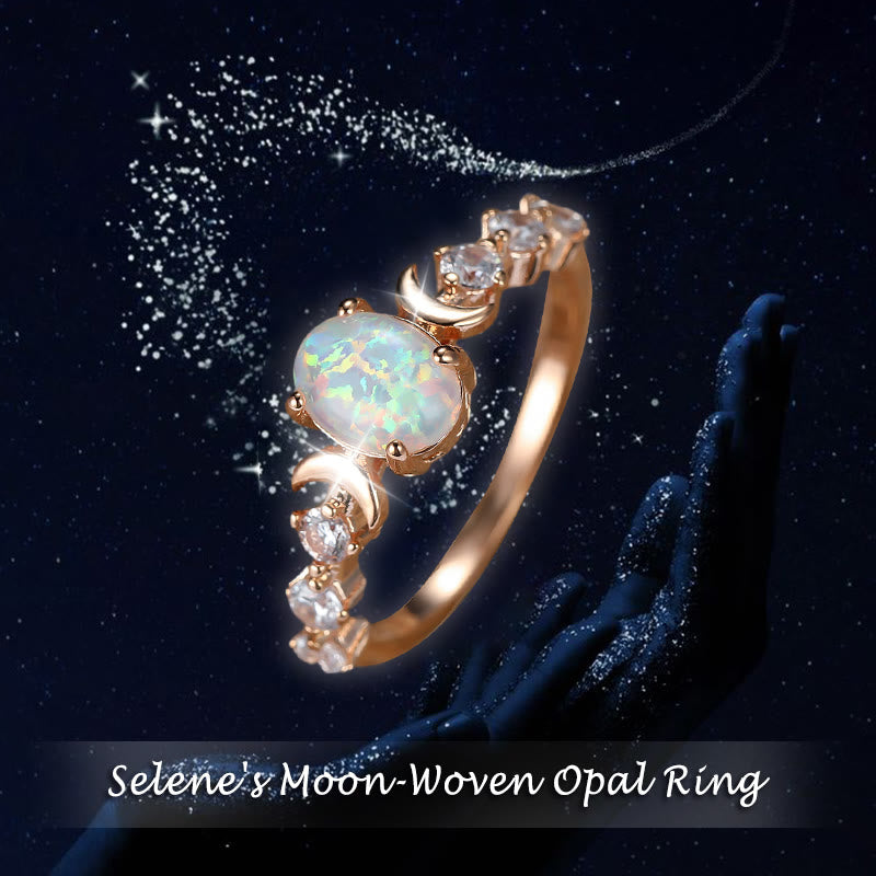 Bague en opale tissée de lune d' Olivenorma Selene - image 3