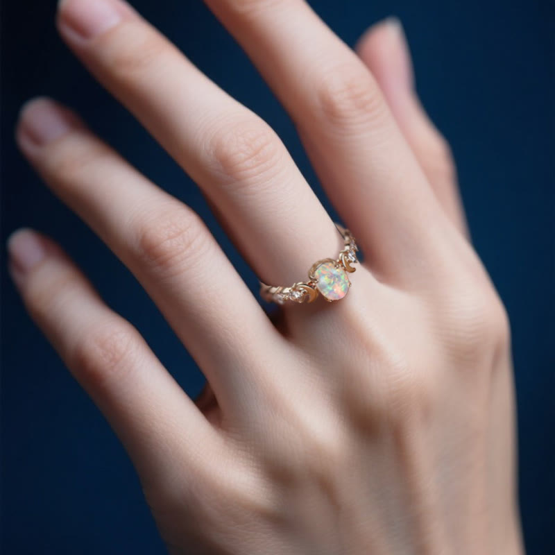Bague en opale tissée de lune d' Olivenorma Selene - image 2
