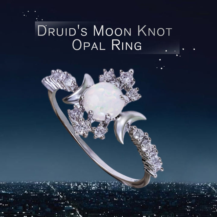 Bague d'opale à nœud lunaire du druide Olivenorma - image 3