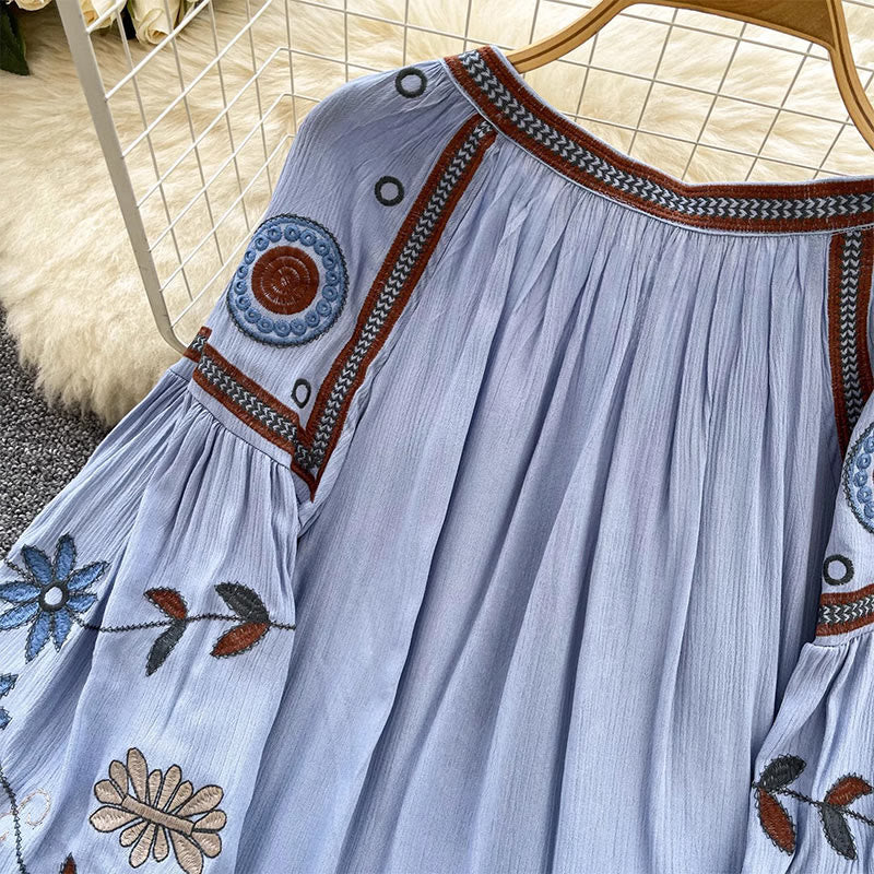 Chemise femme Olivenorma vintage brodée style cour européenne - image 2