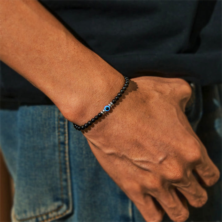 Bracelet Olivenorma « Âme protégée » en obsidienne contre le mauvais œil