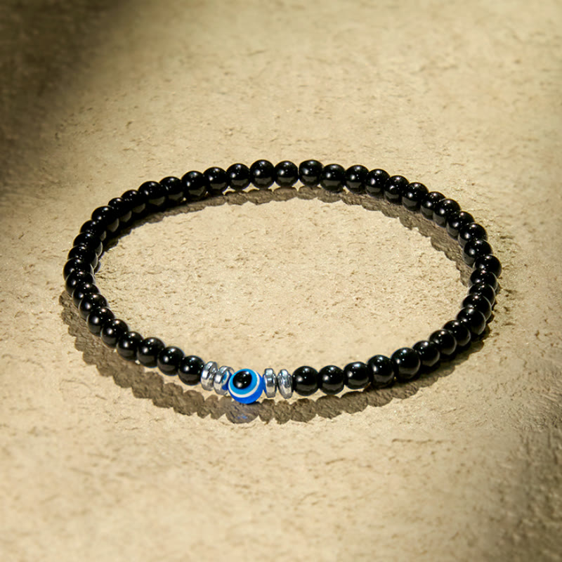 Bracelet Olivenorma « Âme protégée » en obsidienne contre le mauvais œil
