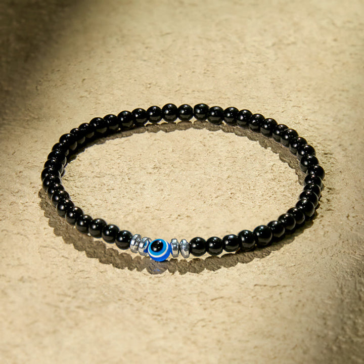 Bracelet Olivenorma « Âme protégée » en obsidienne contre le mauvais œil